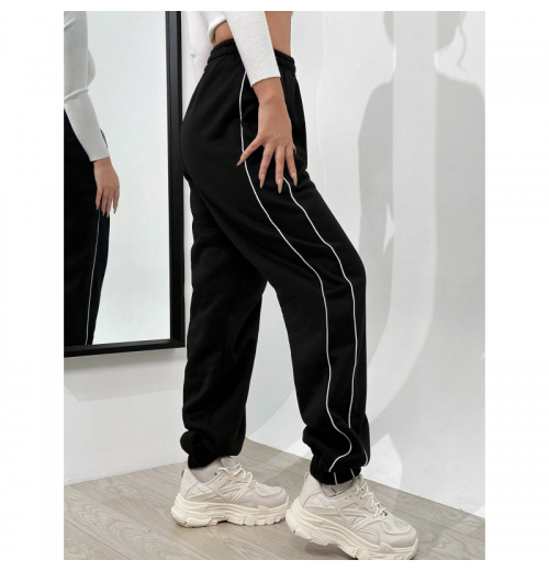 Excellent Quality Custom Casual Sport Baggy Stacked Pants Trousers Elastic Waistband Wide Leg Womens Track Pants